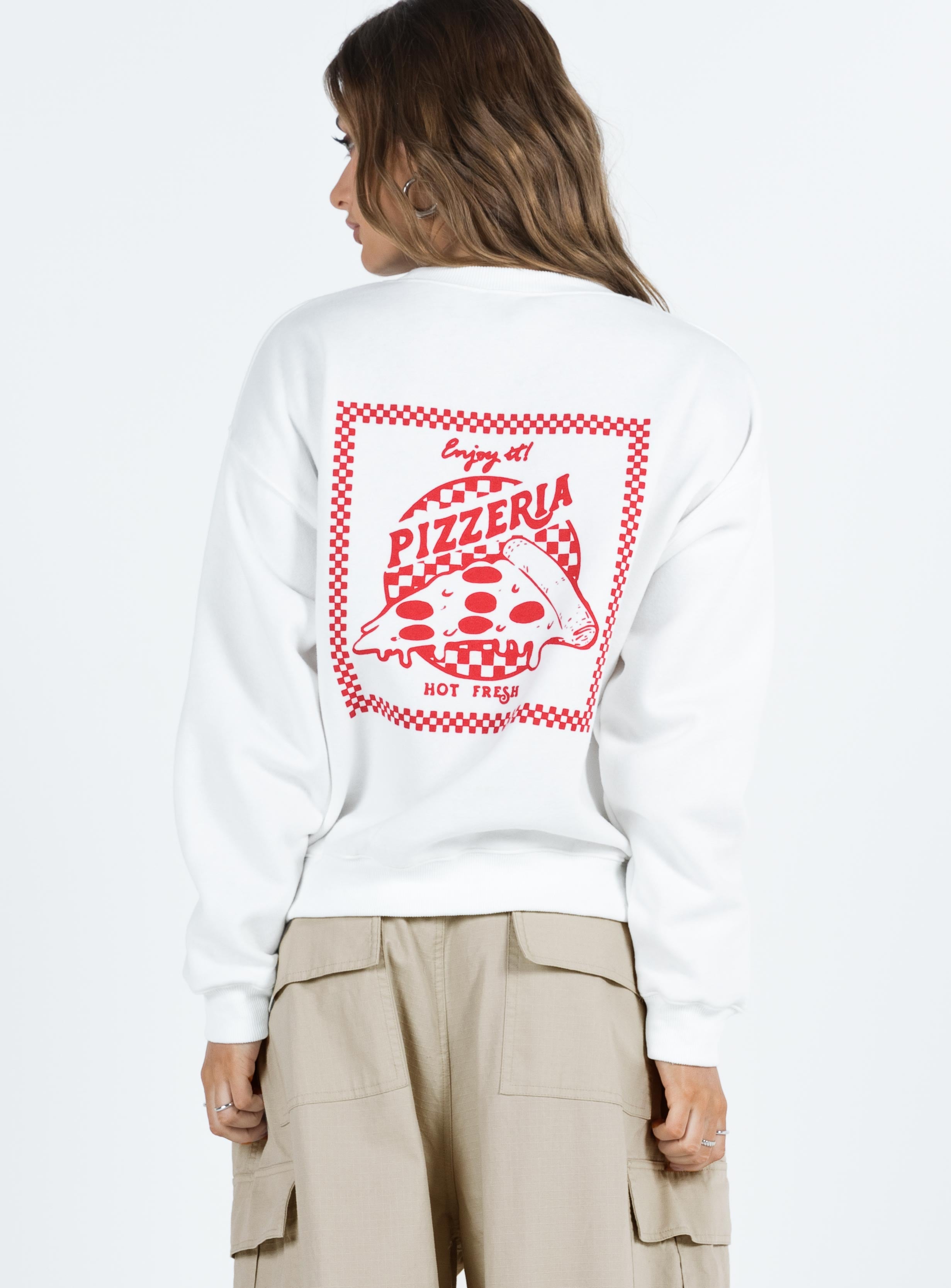 Pizzeria Sweater White