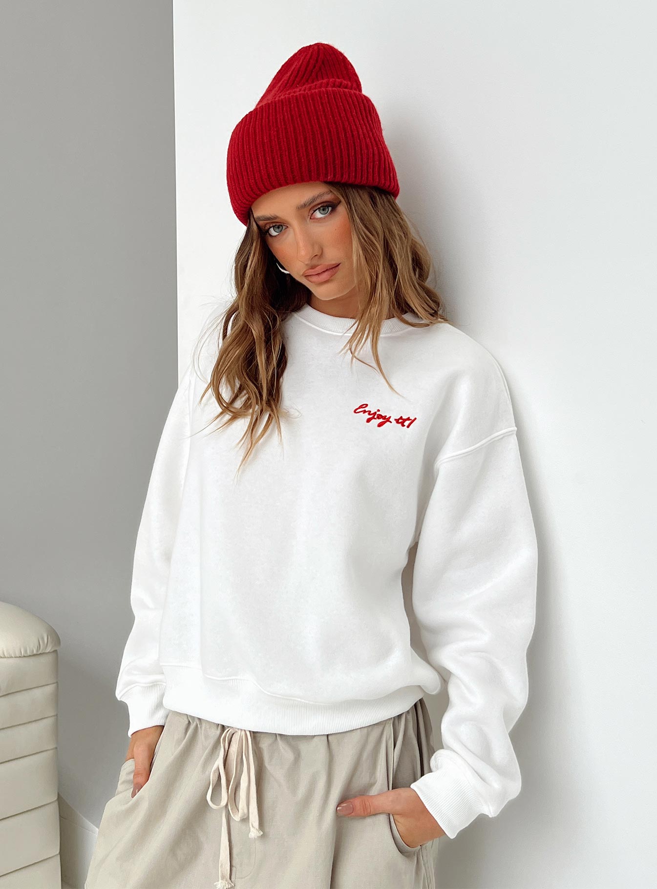 Pizzeria Sweater White