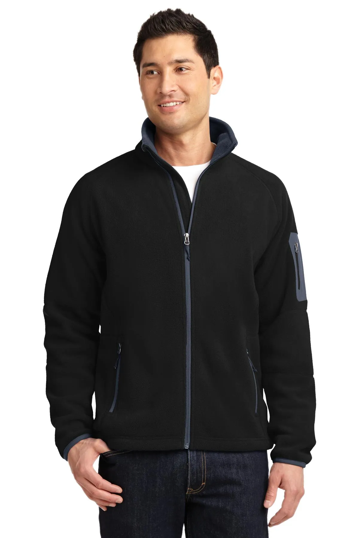 Port Authority Enhanced Value Fleece Full-Zip Jacket F229 Black/ Battleship Grey