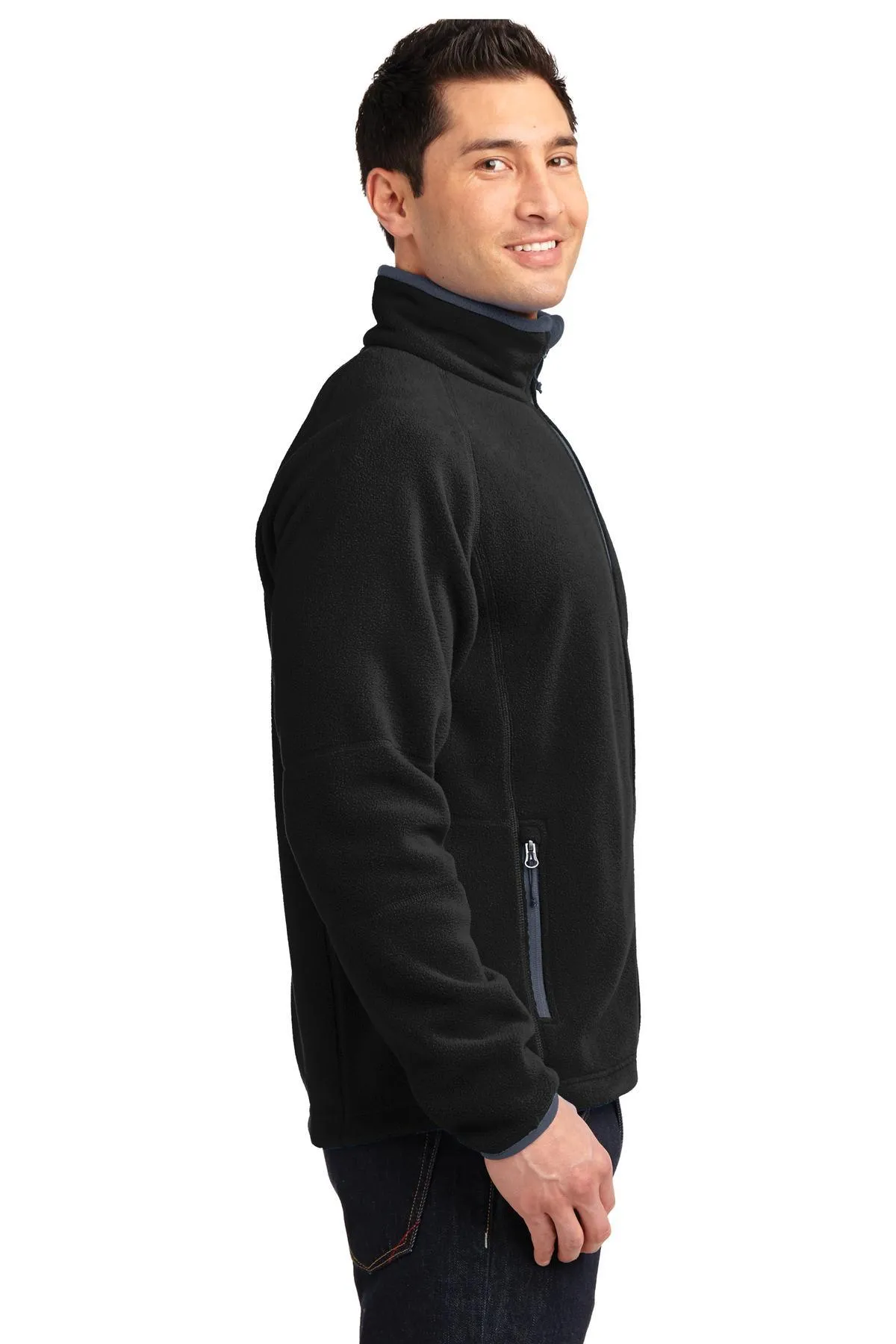 Port Authority Enhanced Value Fleece Full-Zip Jacket F229 Black/ Battleship Grey