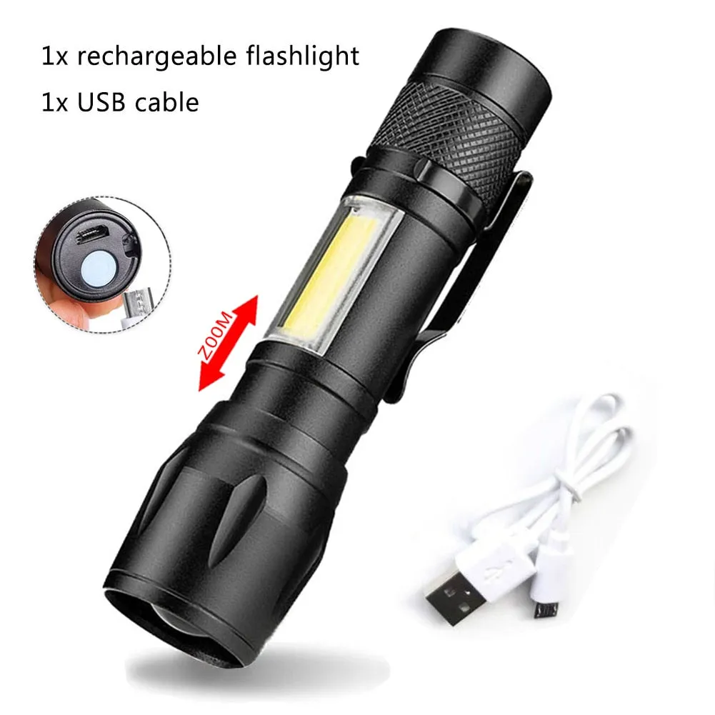 Portable Rechargeable Zoom LED Flashlight