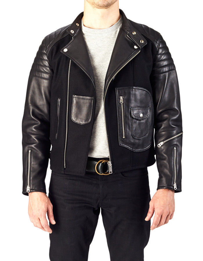 RACER - Leather & Wool Biker Jacket