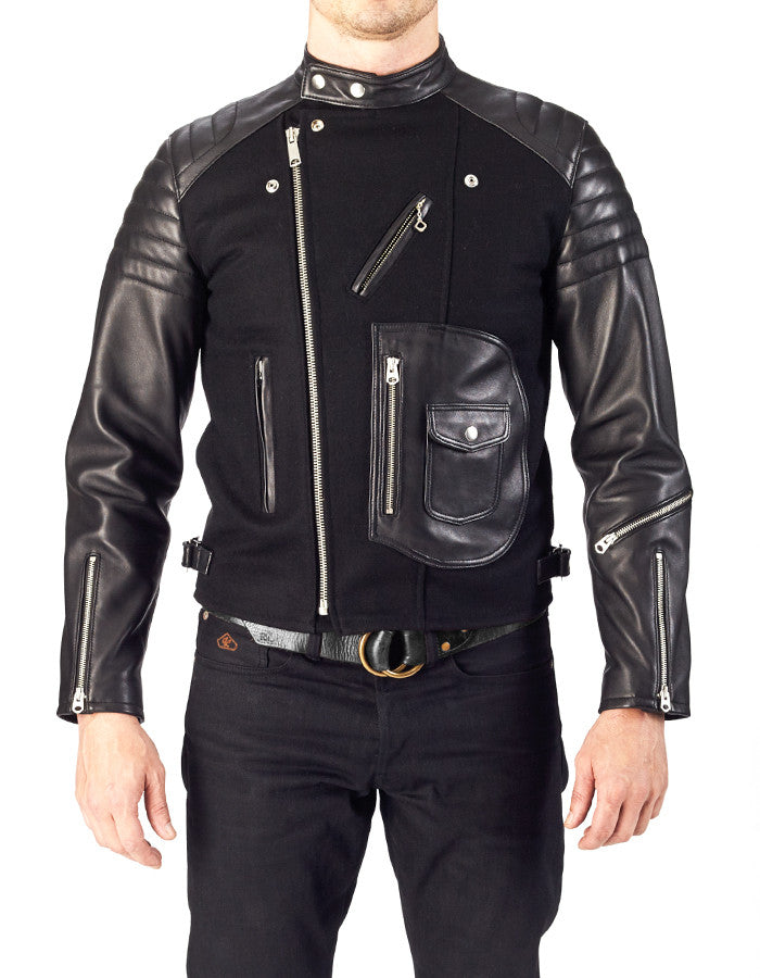 RACER - Leather & Wool Biker Jacket