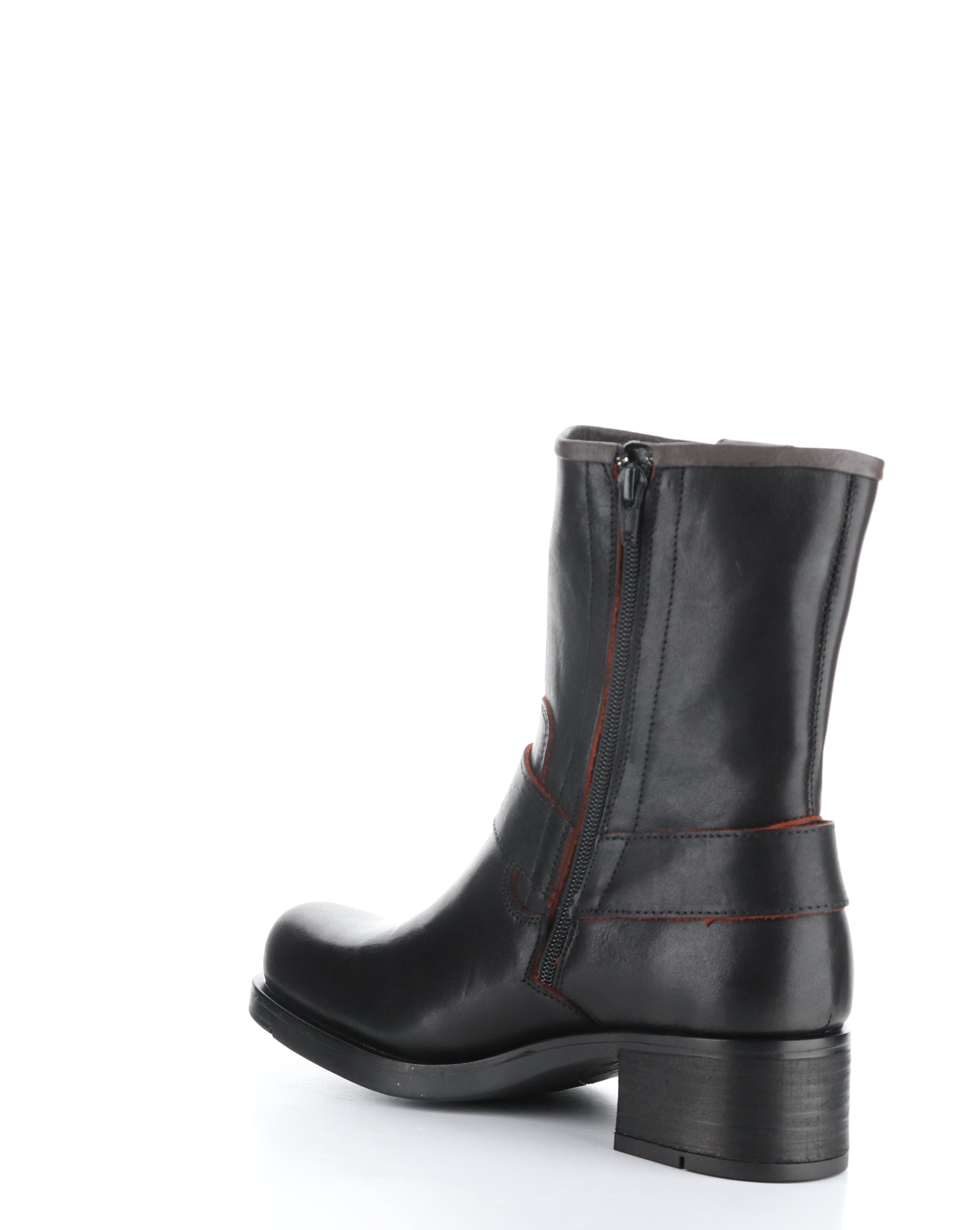 REVA010FLY 002 BLACK/RED Round Toe Boots