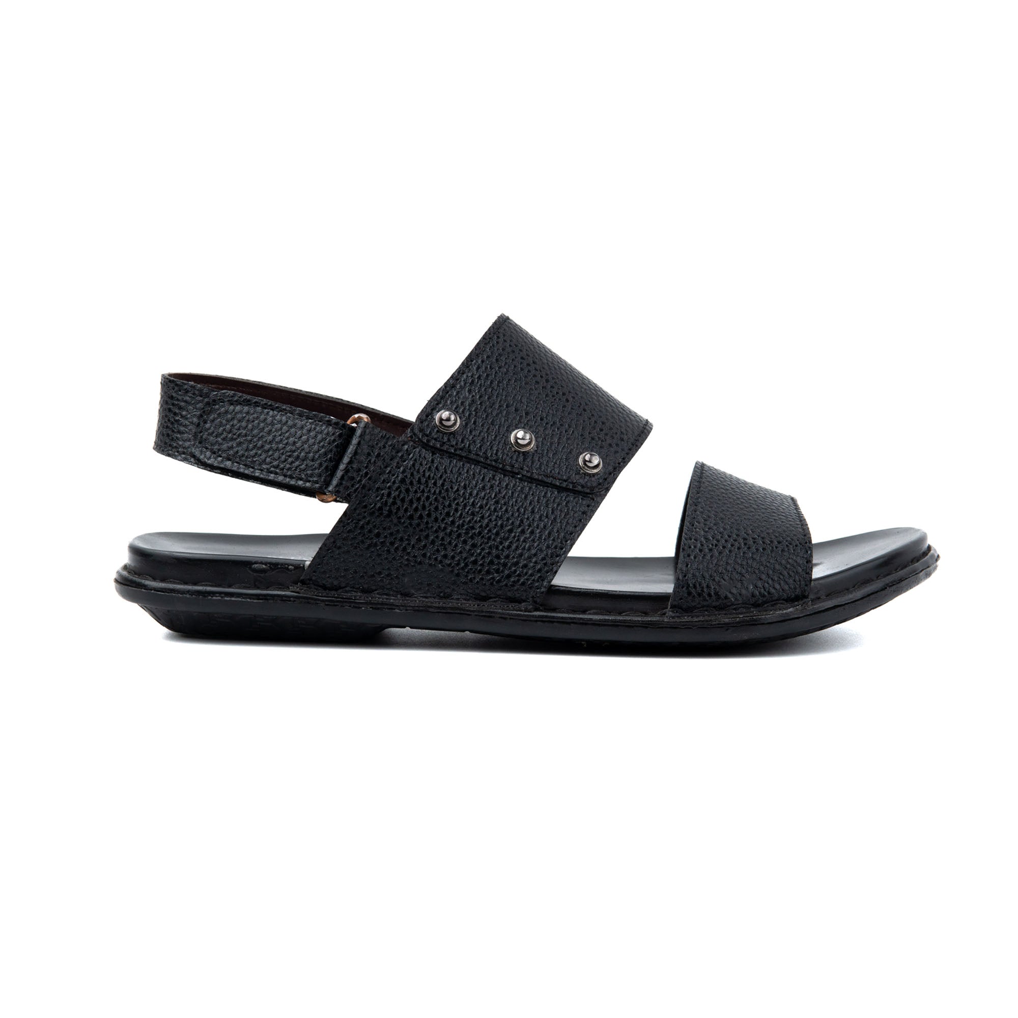 Side Dot Buckled Men Leather Sandals