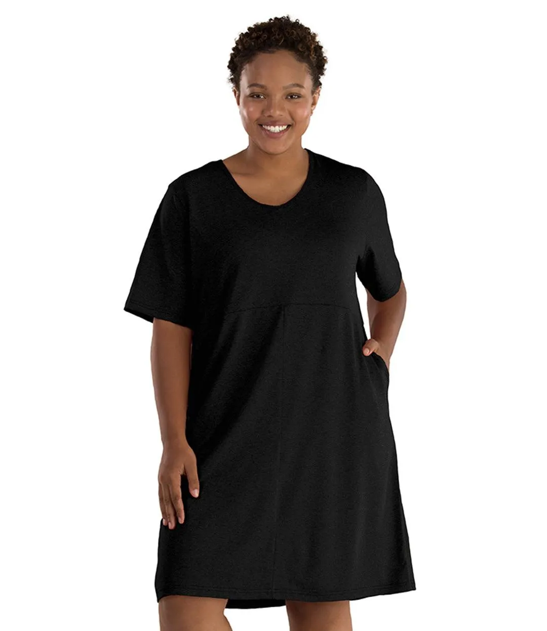 SoftWik Short Sleeve Dress with Pockets