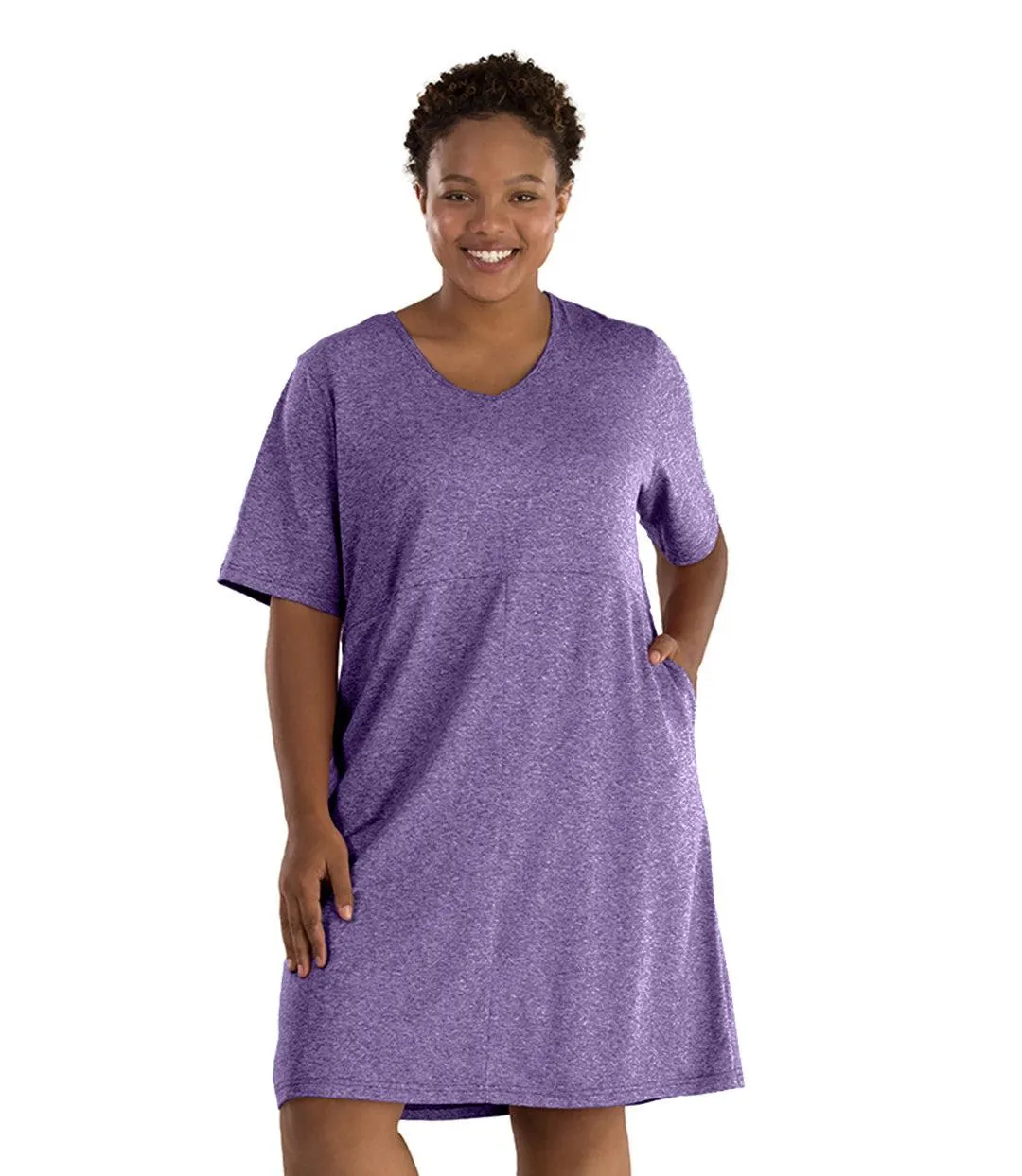 SoftWik Short Sleeve Dress with Pockets