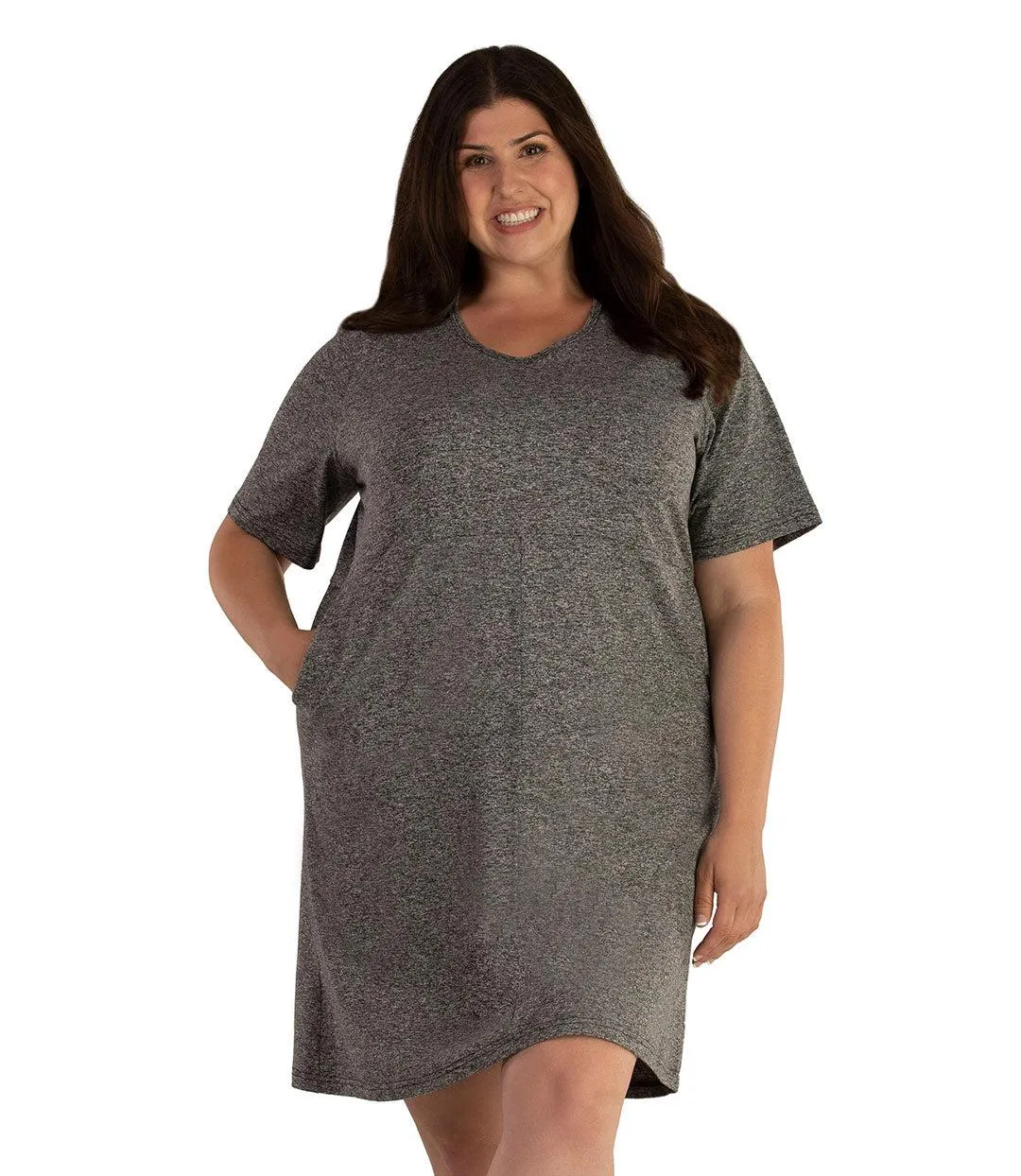 SoftWik Short Sleeve Dress with Pockets