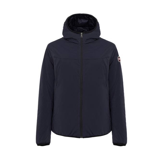 STRETCH HOODED JACKET Man Navy