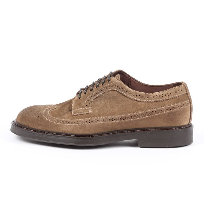 SUEDE LACES SHOES DERBY Man Tobacco