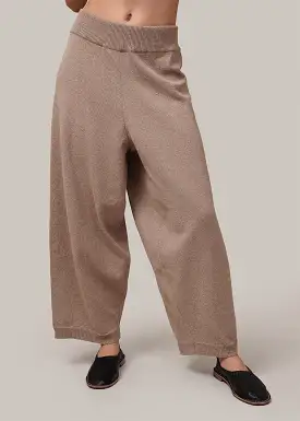 Taupe Cotton Knitted Pants