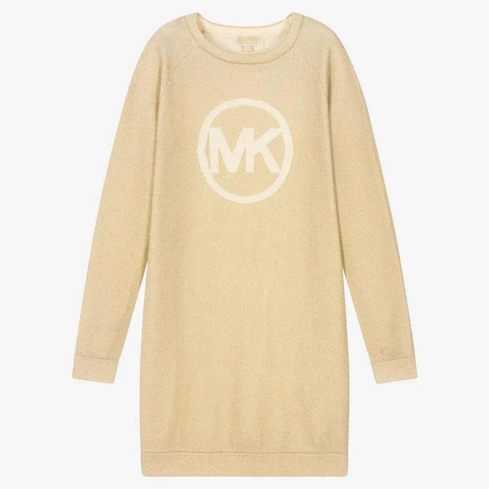 Teen Girls Gold Sweater Dress