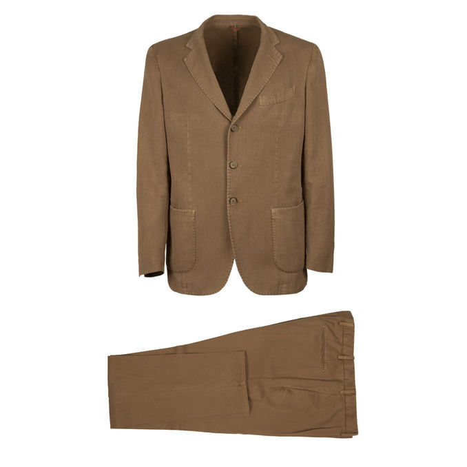 TWO BUTTONS SUIT COOL WOOL Man Beige