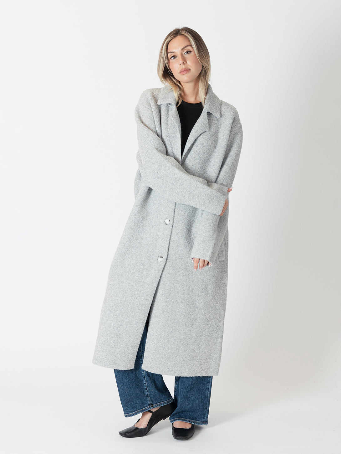 Victoria Oversized Coat - Light Grey