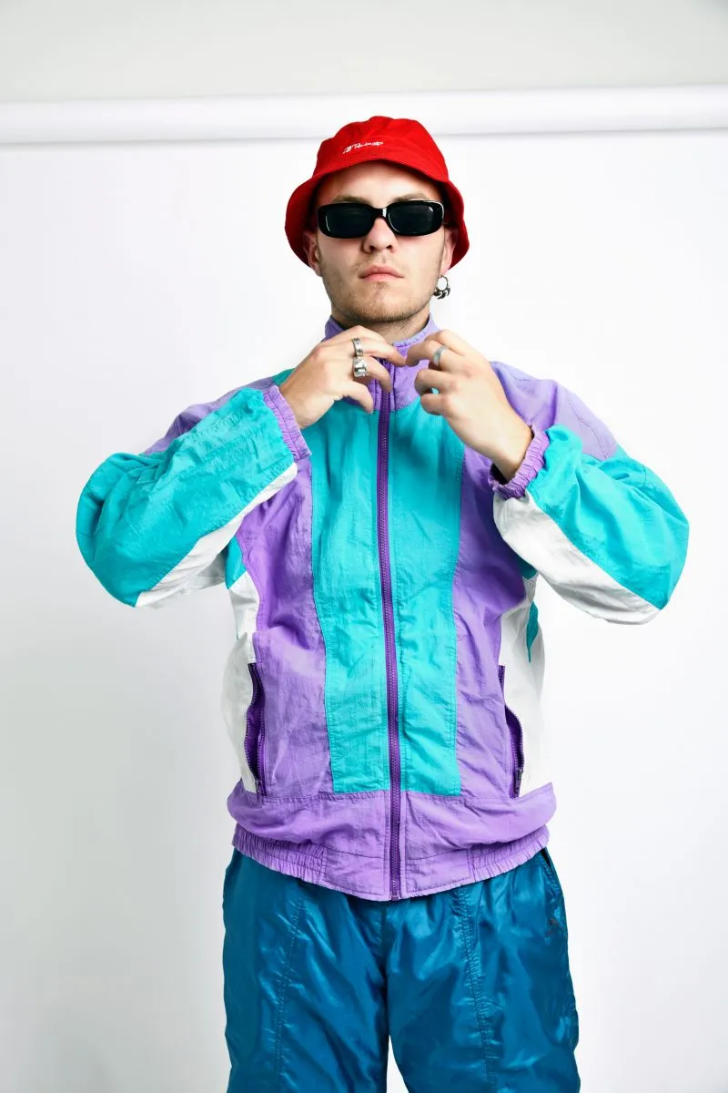 Vintage windbreaker purple jacket