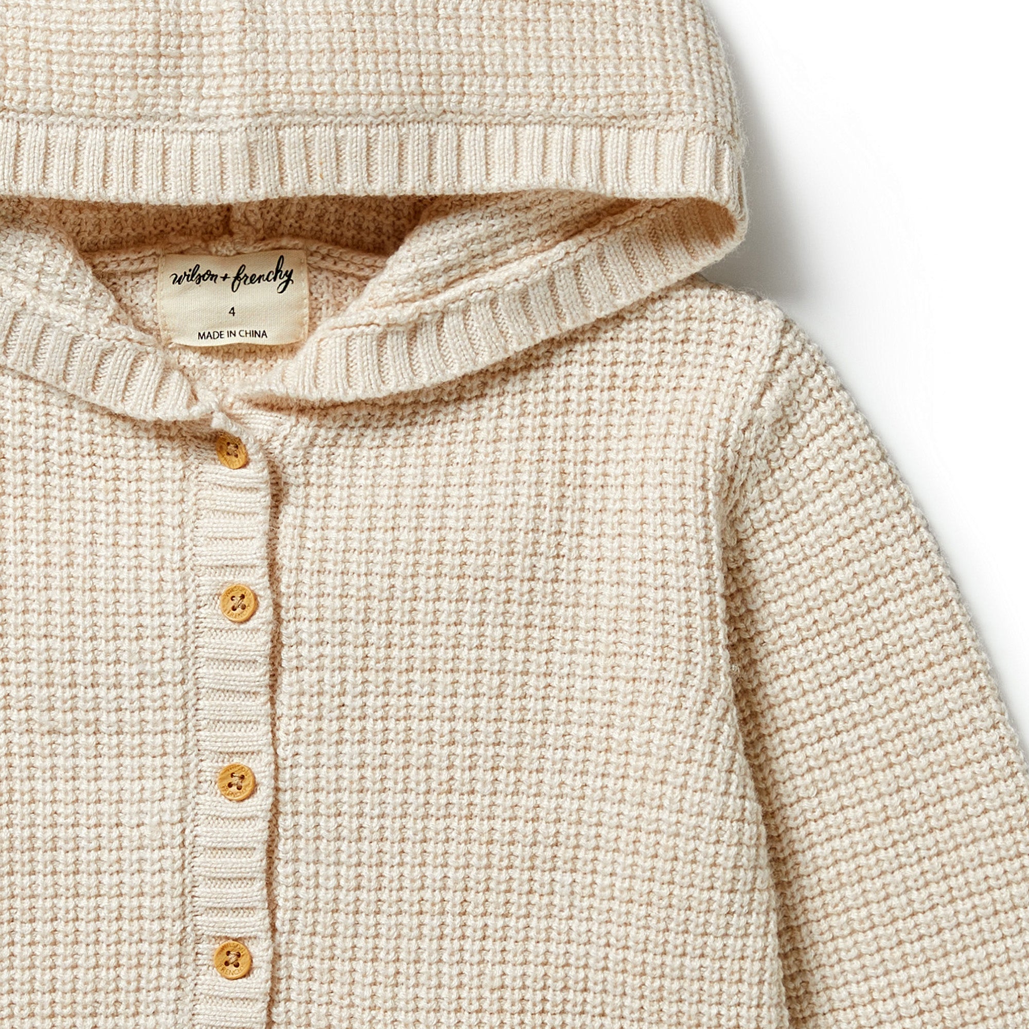 Wilson & Frenchy Knitted Button Jacket - Sand Melange