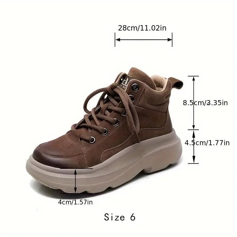 Women's Casual Shoes - Leather Ankle Botas - WD7278 Sneakers