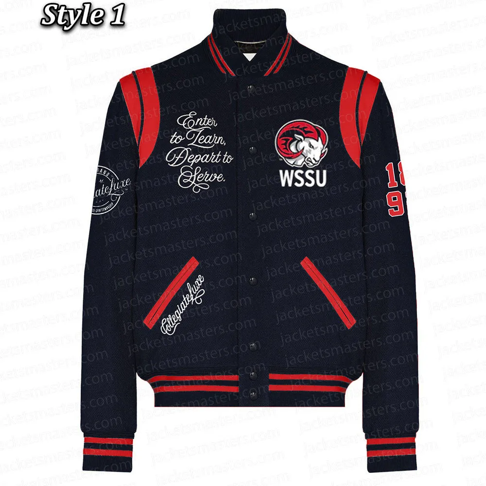 WSSU Black Varsity Wool Jacket