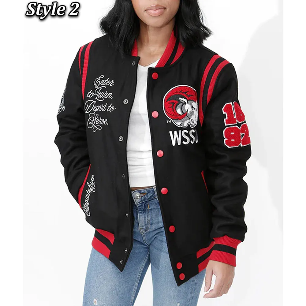 WSSU Black Varsity Wool Jacket