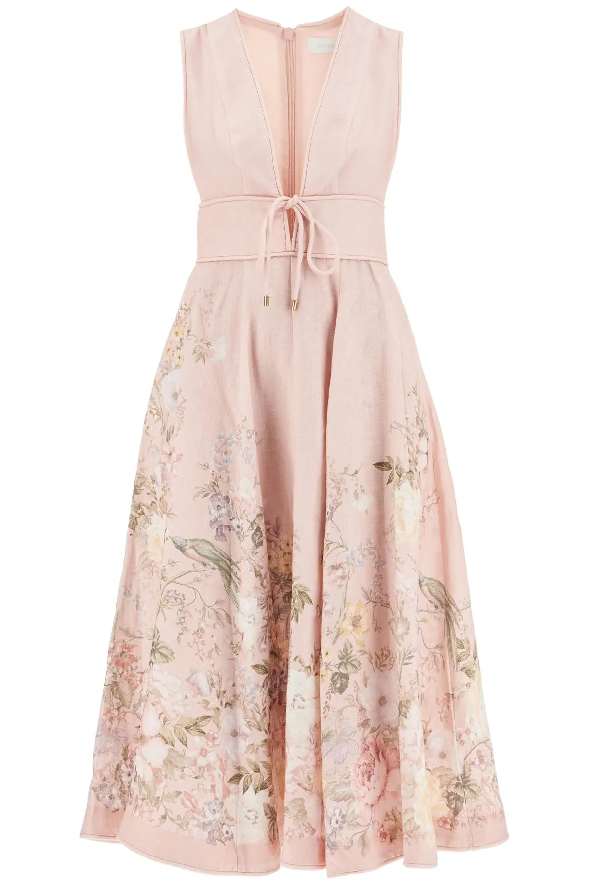 Zimmermann Waverly Plunge Midi Dress   Pink