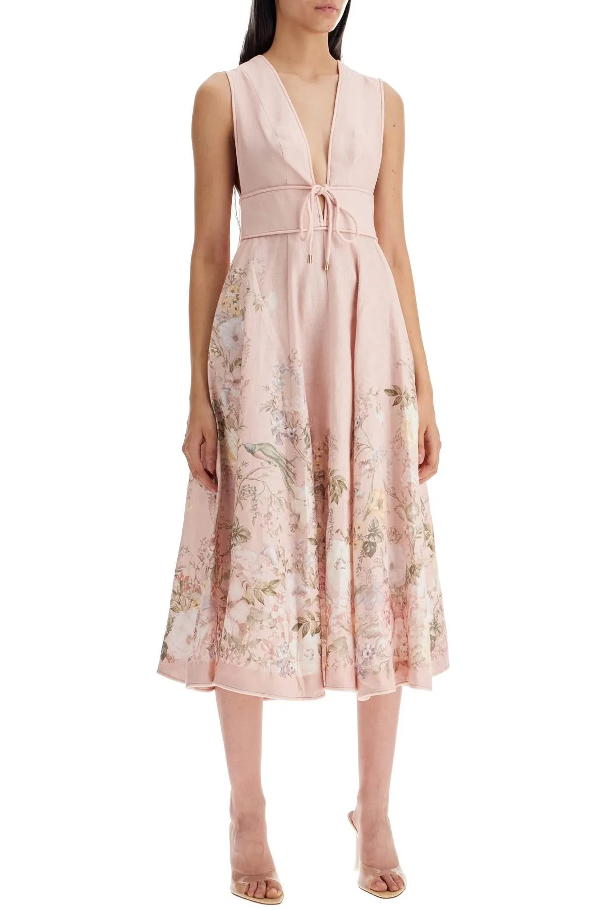 Zimmermann Waverly Plunge Midi Dress   Pink