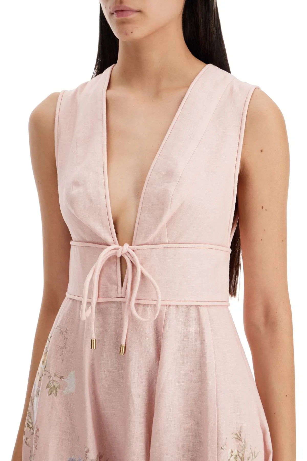 Zimmermann Waverly Plunge Midi Dress   Pink